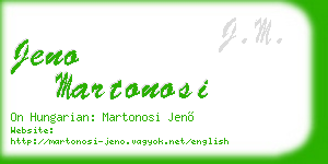 jeno martonosi business card