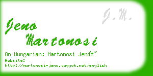 jeno martonosi business card